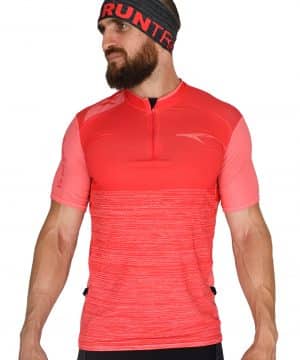 Camiseta cremallera Trail Running  #Minimal Coral