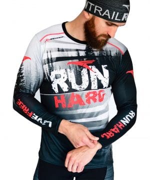 Camiseta trail running Manga larga #Run Hard