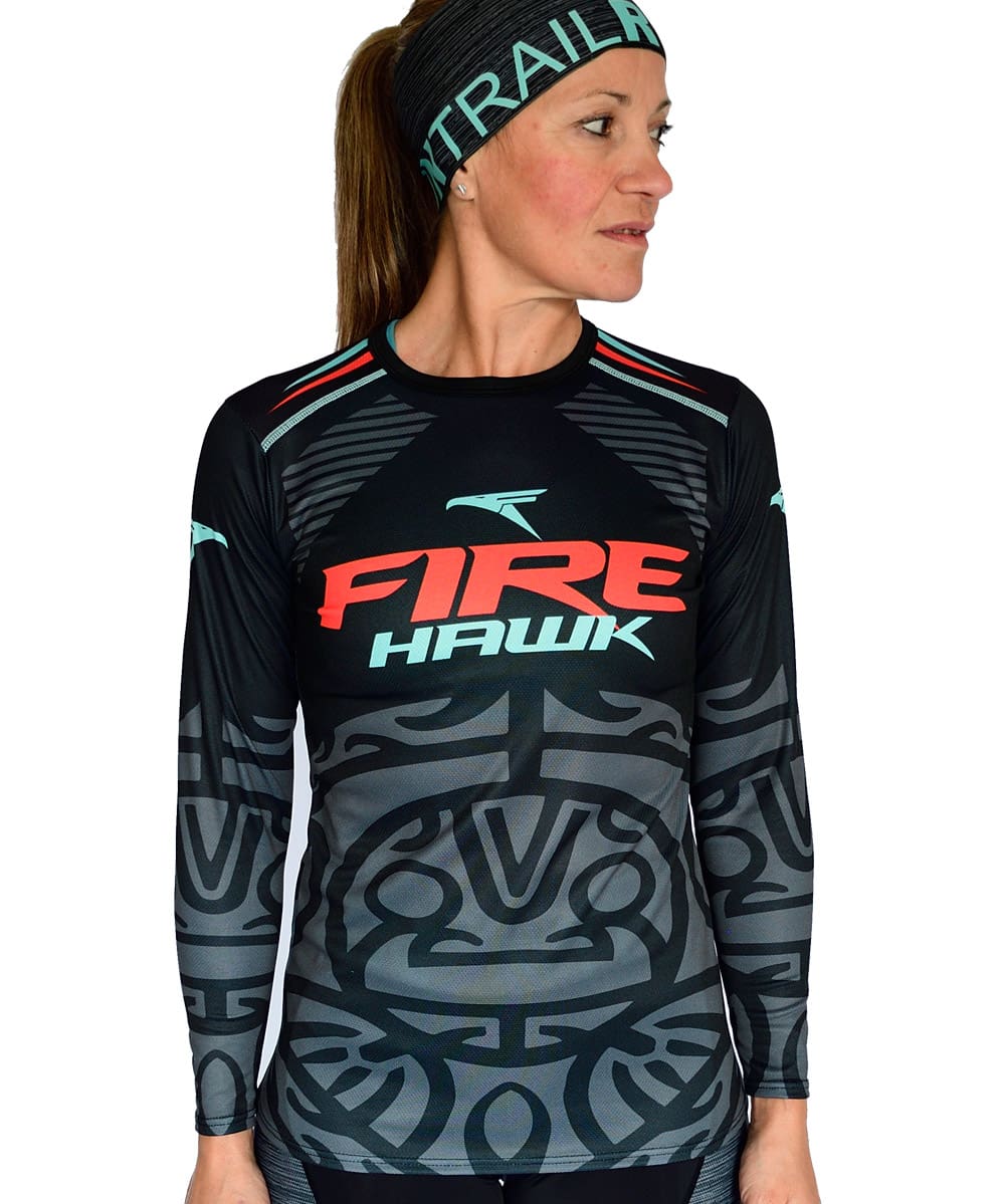 Camiseta mujer trail running Manga larga #Maori - Imagen 2