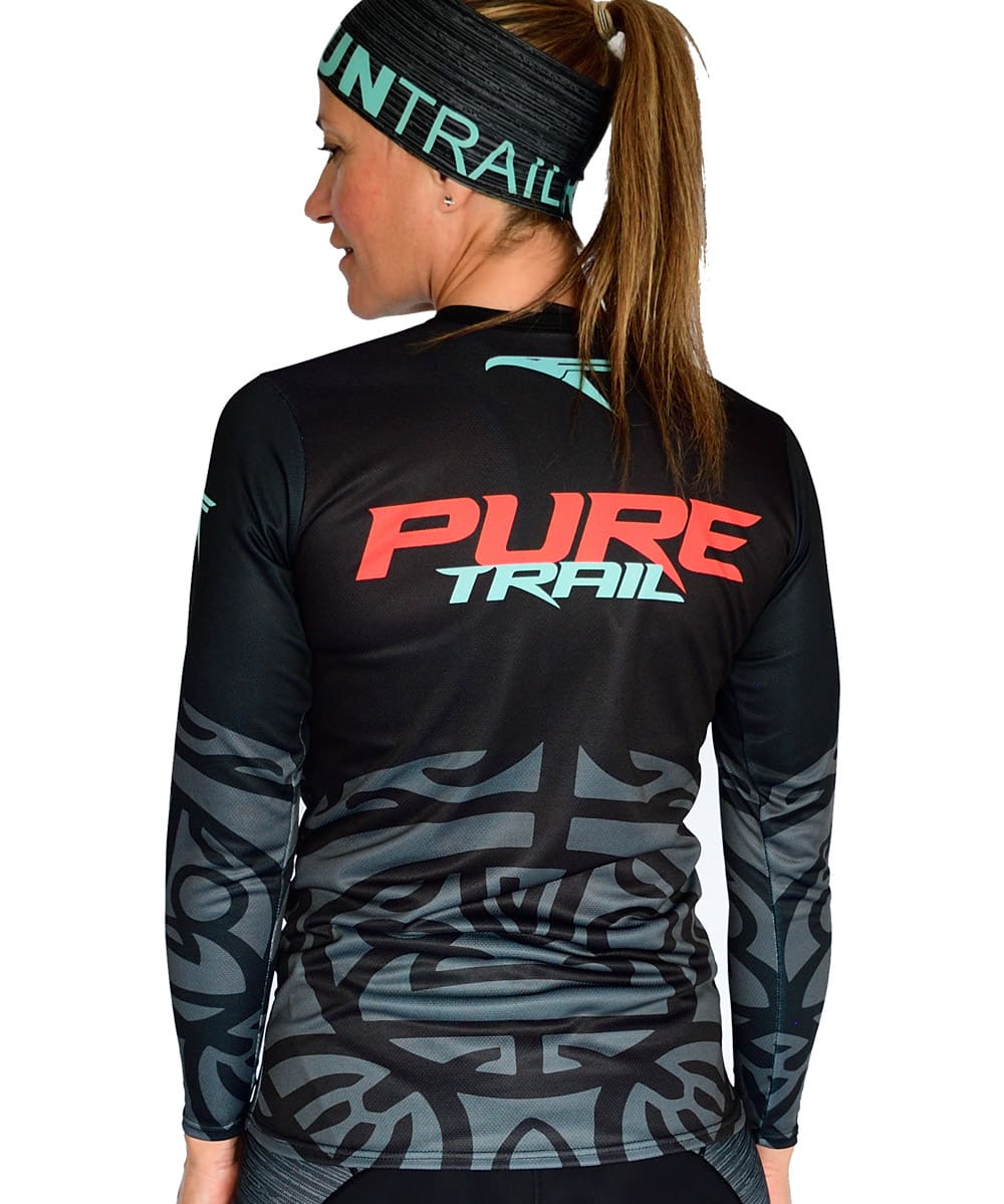 Camiseta mujer trail running Manga larga #Maori - Imagen 4