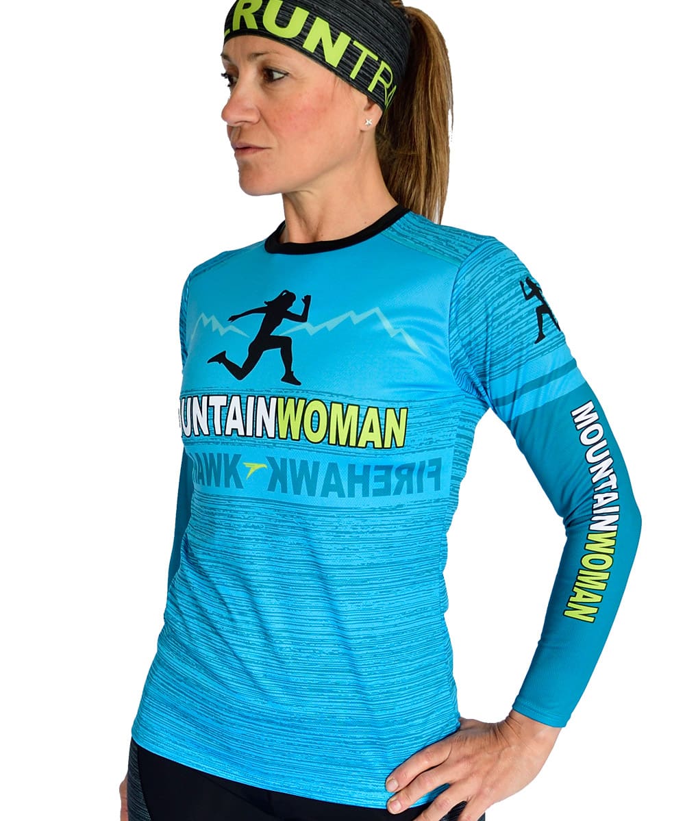 Camiseta mujer trail running Manga larga #Mountain woman - Imagen 4