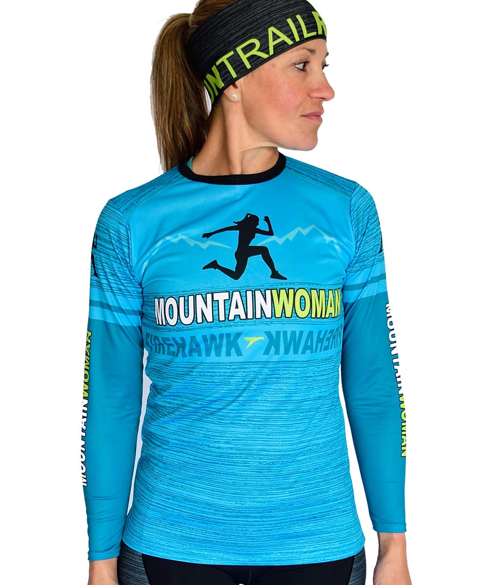 Camiseta mujer trail running Manga larga #Mountain woman - Imagen 3