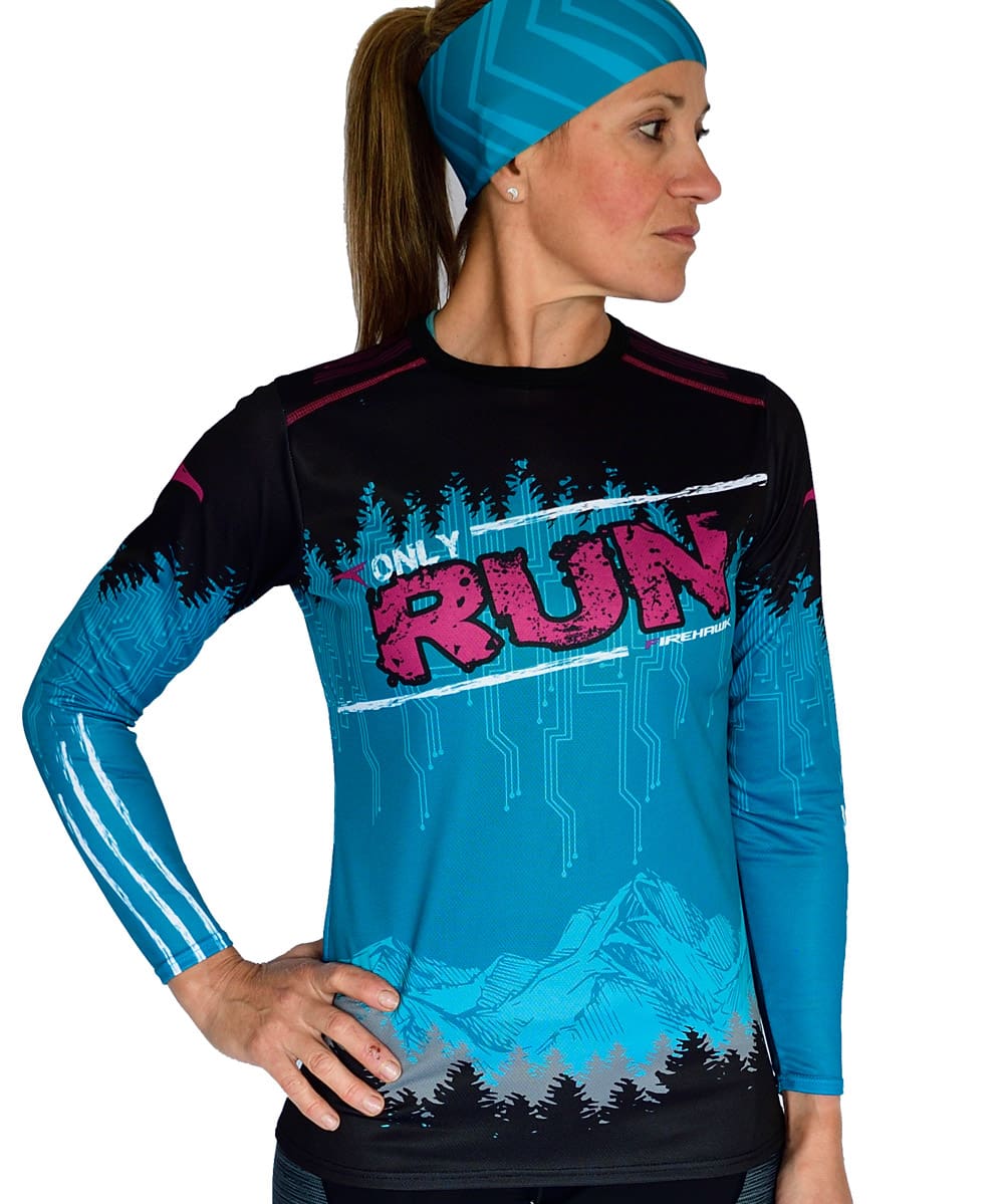 Camiseta mujer trail running Manga larga #Only Run - Imagen 2
