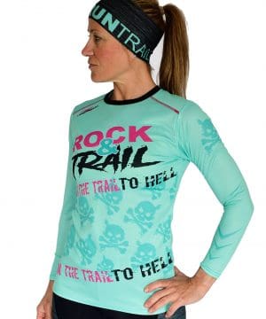Camiseta mujer trail running Manga larga #Rock and Trail