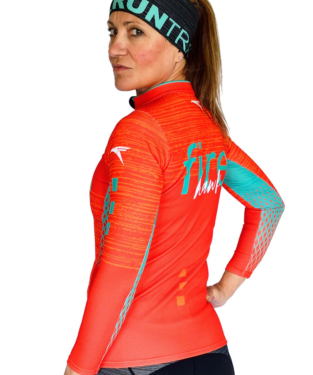 Sudadera Mujer trail running #Pure trail Orange - Imagen 4