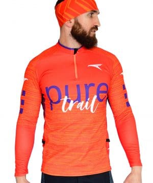 Sudadera técnica trail running  #Pure trail Orange