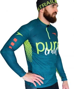 Sudadera técnica trail running  #Pure trail Petrol