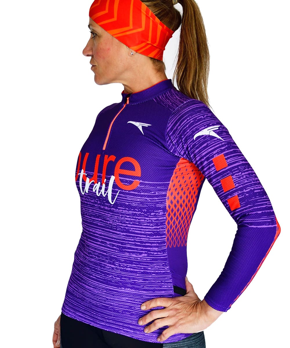 Sudadera Mujer trail running #Pure trail Purple - Imagen 3