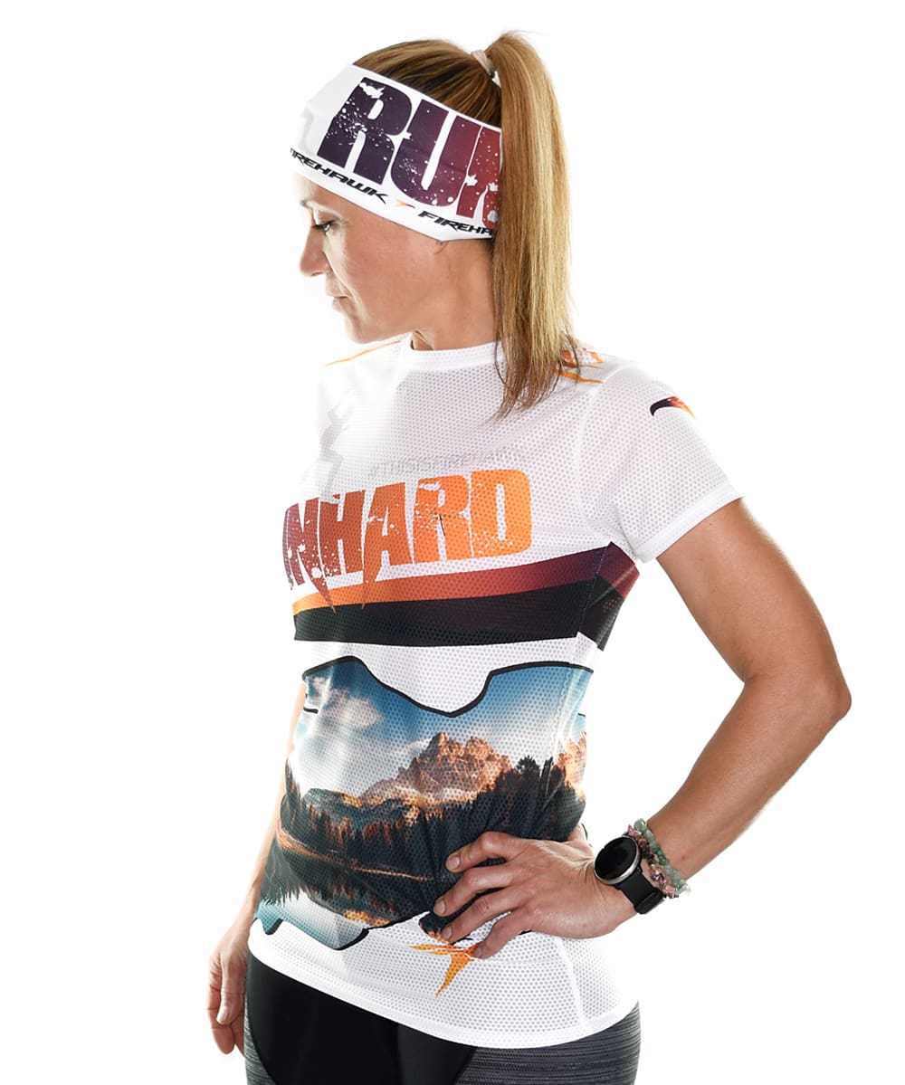 Camiseta Trail Running Mujer # Run Hard Brown