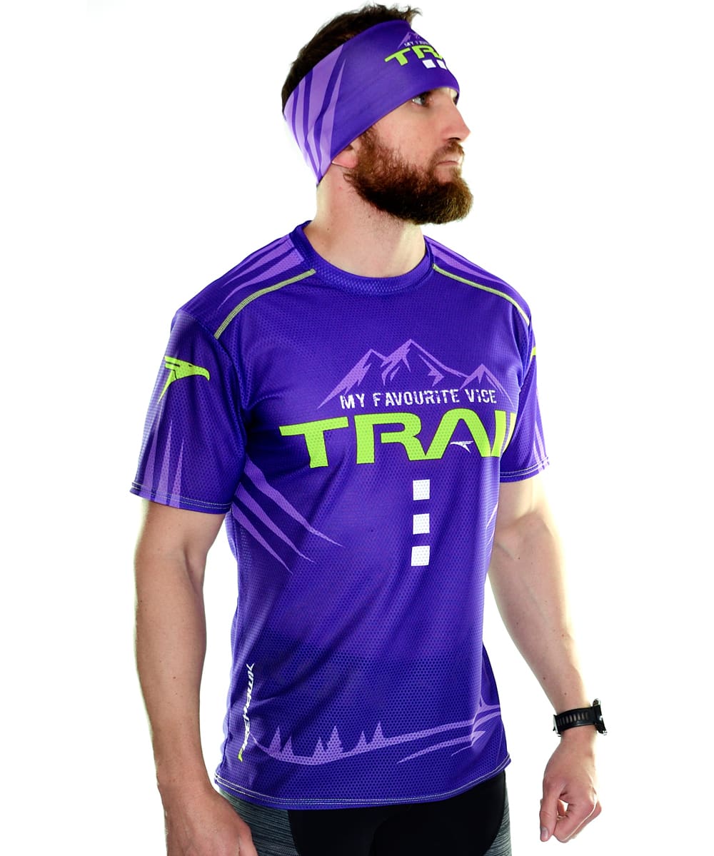 Camiseta Trail Running Hombre # Trail Vice Violet