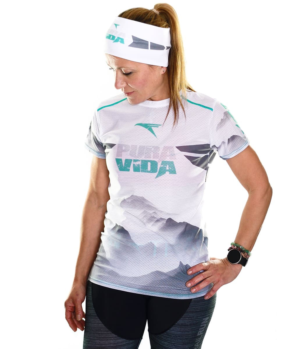 Camiseta Trail Running Mujer # Pura Vida Grey