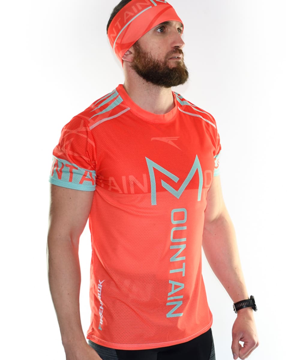 Camiseta Trail Running Hombre # Mountain Coral