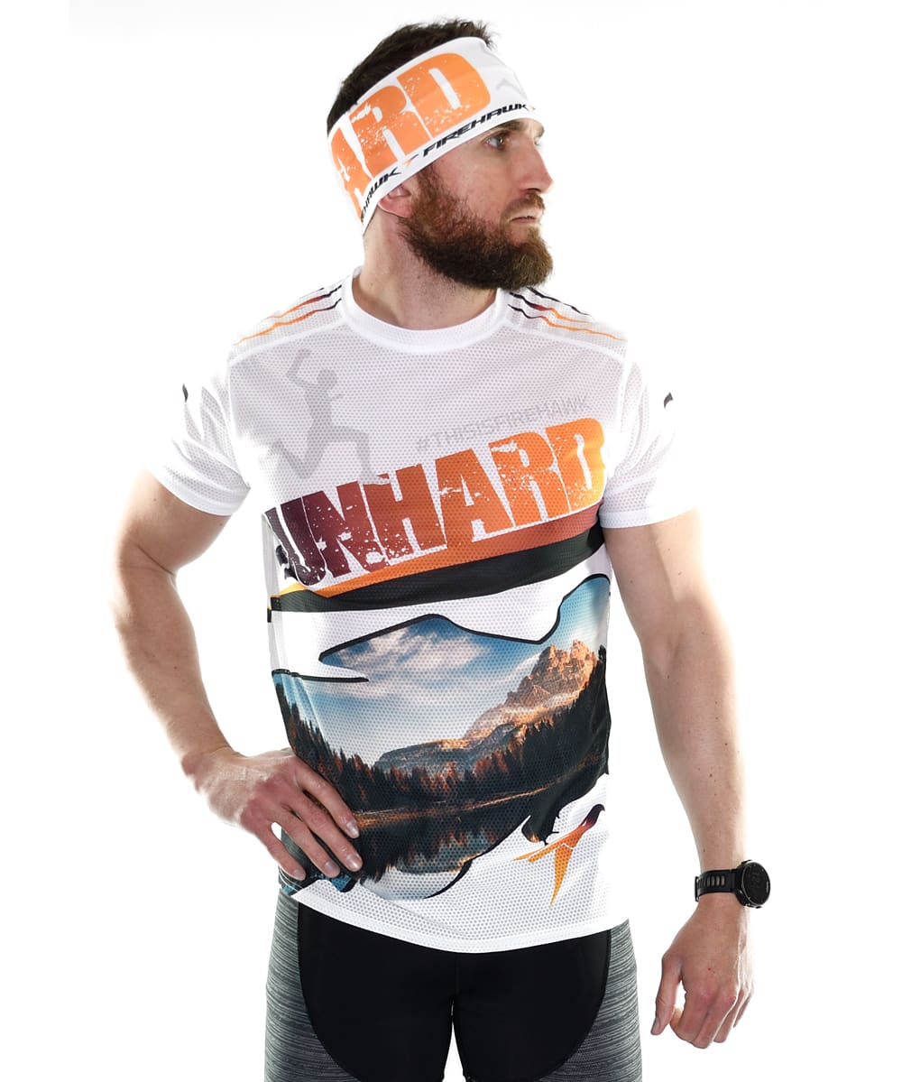 Camiseta Trail Running Hombre # Run Hard Brown