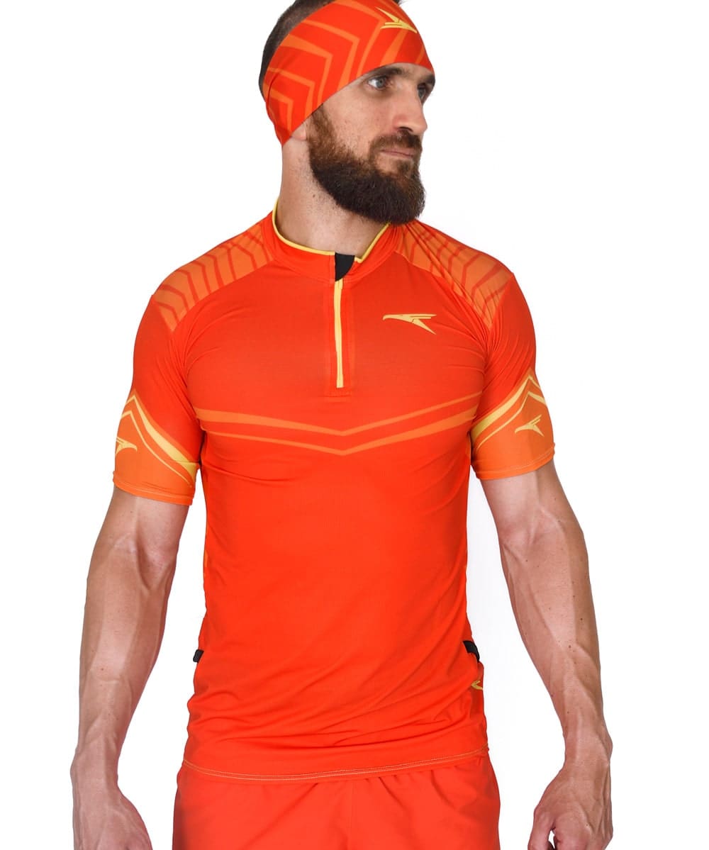 Camiseta cremallera Trail Running  #Midi Orange