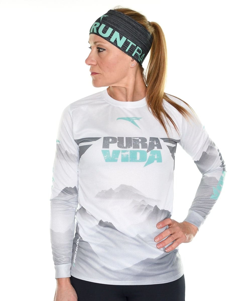 Camiseta mujer trail running Manga larga #PURA VIDA