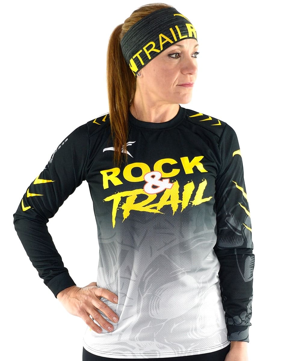 Camiseta mujer trail running Manga larga #Rock and trail '21
