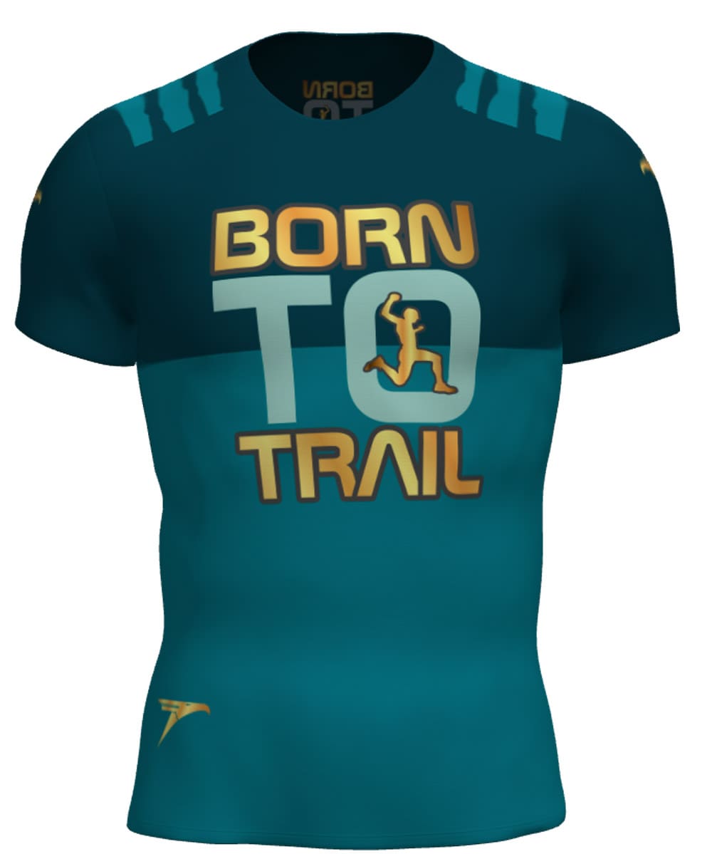Camiseta Trail Running Unisex #BORN TO TRAIL ACQUA